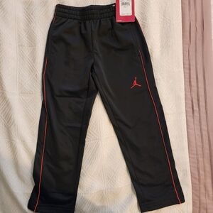NIKE Jordan Kids Black Track Pants with Red logo Sz XS NWT